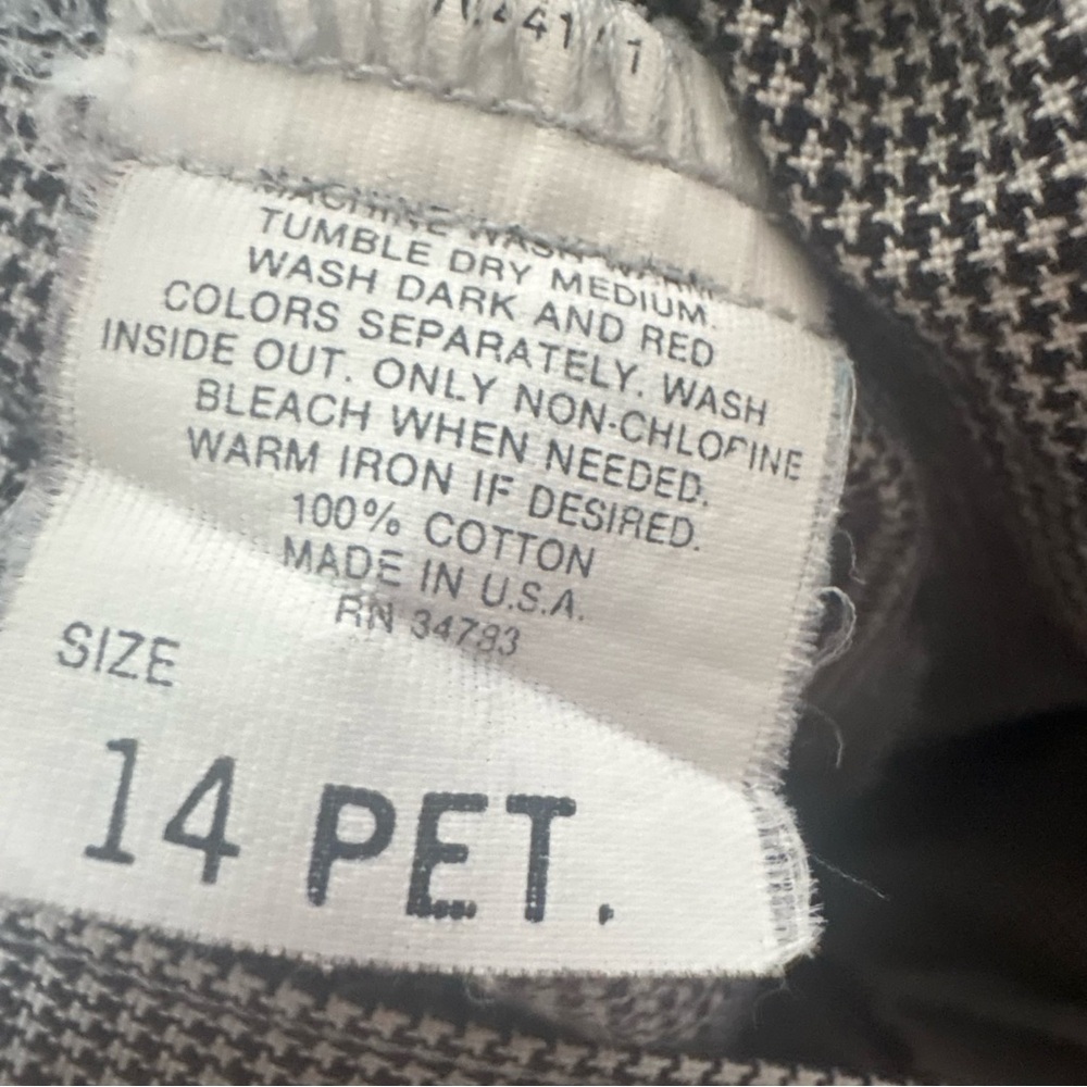 Vintage Checkered Cotton Black and White Trouser Pants 14P modern 12P - Picture 14 of 14